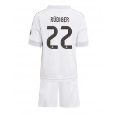 Real Madrid Antonio Rudiger #22 Hemmaställ Barn 2025-26 Korta ärmar (+ Korta byxor)